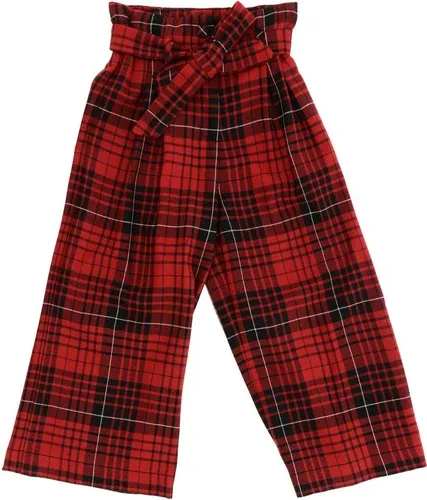 Pantalone Monnalisa a fantasia tartan con cinta (38899472)