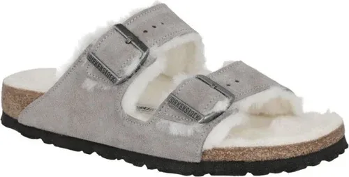 Birkenstock di pelle calzature per la casa arizona vl sheepskin stone coin (101322213)