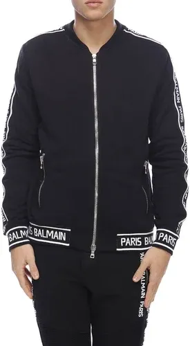 Balmain Bomber in cotone con maxi bande logate (38894453)