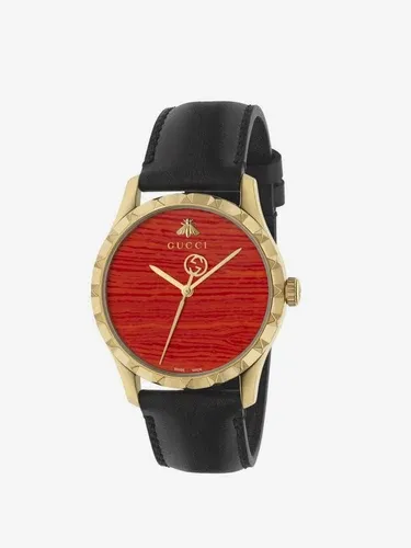 Orologio Gucci con cinturino in pelle e cassa in metallo (38898215)