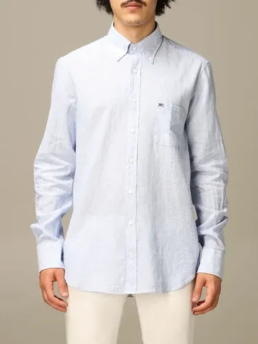 Camicia XC in lino bacchettato con collo button down (38912041)