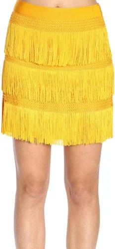 Alberta Ferretti Gonna con frange all over Merry Christmas (39395957) Alberta Ferretti Gonna con frange all over Merry Christmas (39395957)