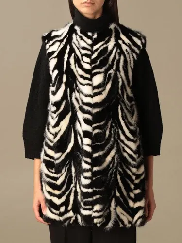 Gilet Alberta Ferretti in visone animalier (45515572)