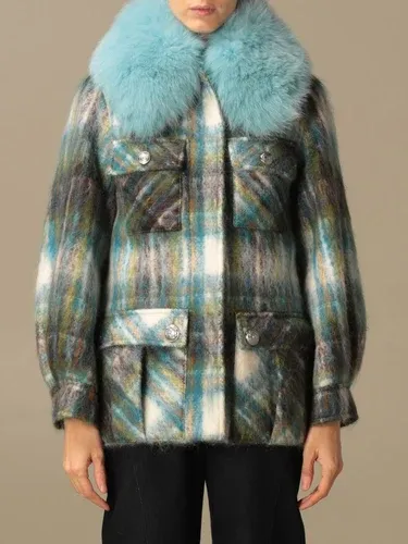 Cappotto Giada Benincasa in lana mohair con collo di volpe (45515587)