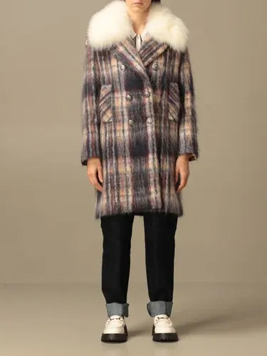 Cappotto Giada Benincasa in lana mohair con collo di volpe (45515575)