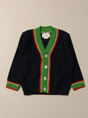 Cardigan Gucci in lana con bordi a righe (46261540) Cardigan Gucci in lana con bordi a righe (46261540)