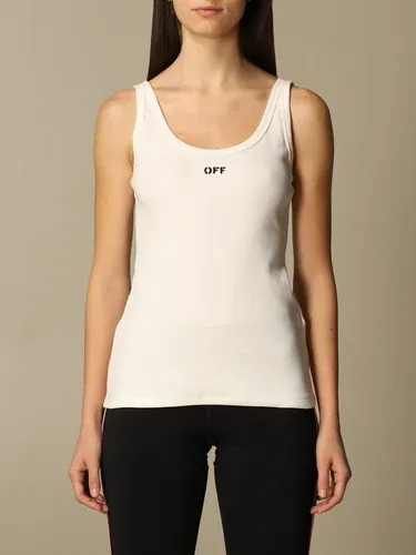 Tank top Off White in cotone a coste (48344420)