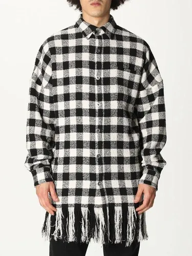 Camicia Palm Angels a quadri con frange (49134969)