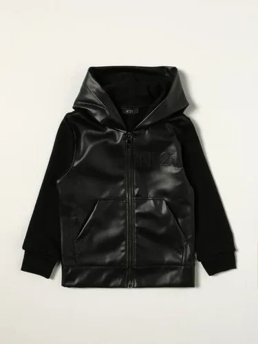 Felpa N° 21 in cotone e pelle sintetica (50084835)