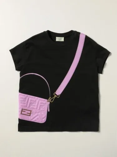 T-shirt Fendi in cotone con stampa Baguette Fendi (50440680)