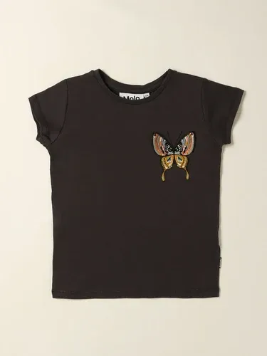 T-shirt Molo in cotone con farfalla e paillettes (51218363)