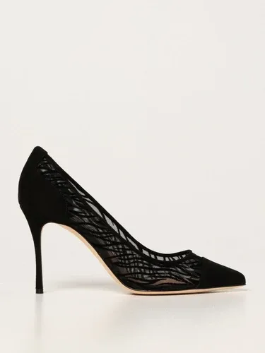 Pumps Godiva Sergio Rossi in camoscio e rete (52736277)