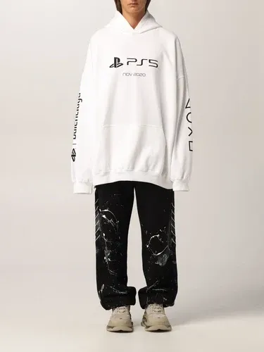 Felpa oversize Balenciaga in cotone con logo PS5 (53112295)