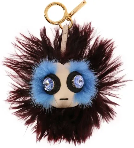 Fendi Charm Micro Bag Bugs tondo in vera pelliccia pelle e macro strass (54597421)