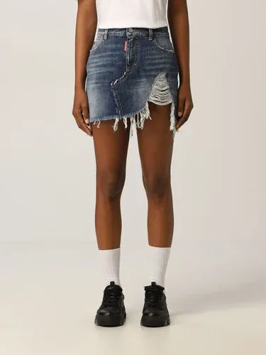 Dsquared2 Gonna Dsquared in denim con maxi rottura (54869646) Dsquared2 Gonna Dsquared in denim con maxi rottura (54869646)