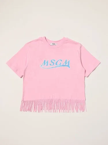 T-shirt cropped Msgm Kids con logo (55613681)