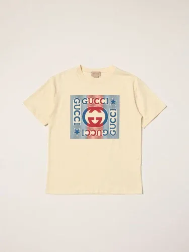 T-shirt Gucci in cotone con logo e stampa (106508520)