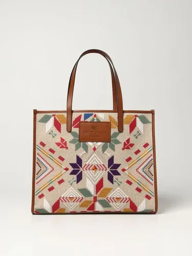 Borsa shopping Etro in misto cotone con ricami (55844923)