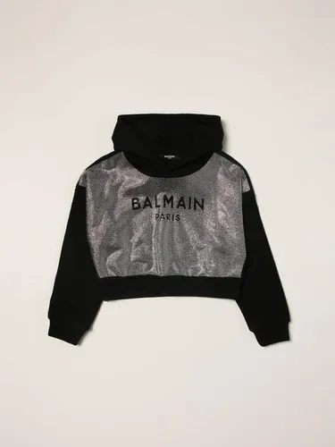 Felpa Balmain in cotone con strass (55845106)