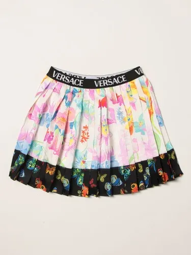 Young Versace Gonna corta Versace Young con stampa fiori e farfalle (55883941)