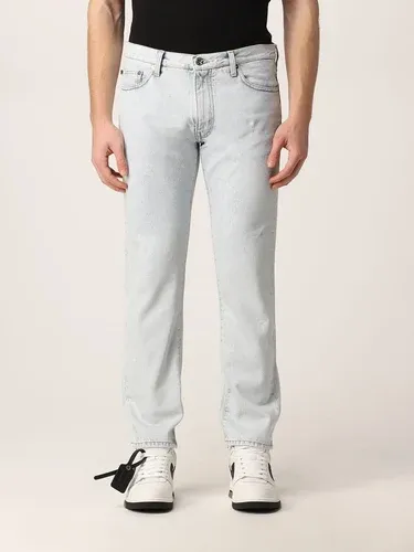 Jeans a 5 tasche Off-White con stampa a righe diagonali (55900567)