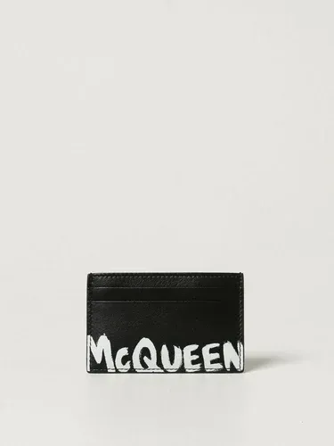 Porta carte di credito Alexander McQueen in pelle con logo Graffiti (56024327) Porta carte di credito Alexander McQueen in pelle con logo Graffiti (56024327)