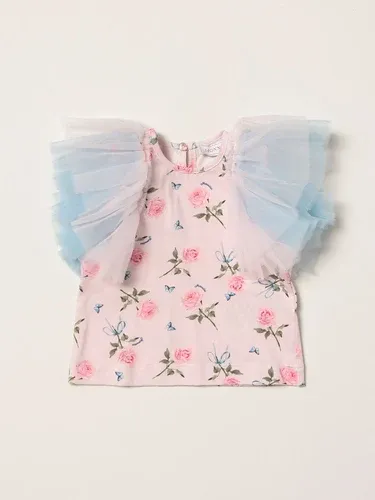 T-shirt Monnalisa con stampa floreale e tulle (56071777) T-shirt Monnalisa con stampa floreale e tulle (56071777)