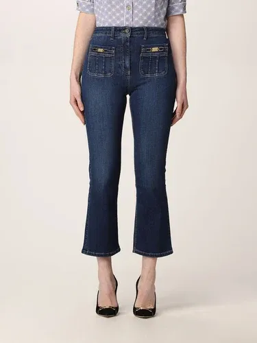Jeans cropped Elisabetta Franchi in denim washed (56113519)