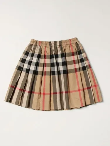 Gonna a pieghe Burberry in cotone stretch tartan (56253271)