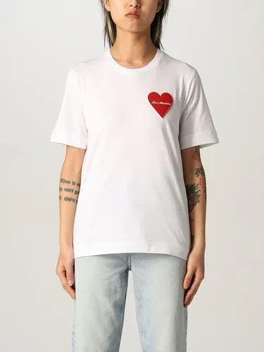 T-shirt Love Moschino in cotone con patch cuore (56253295)