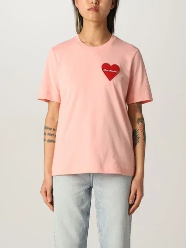 T-shirt Love Moschino in cotone con patch cuore (56253296)