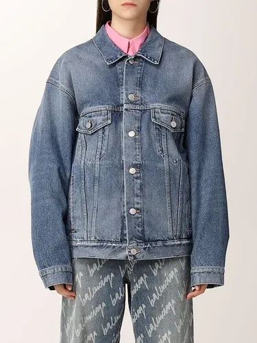 Giacca di jeans Balenciaga con slogan Bébé (56312866)