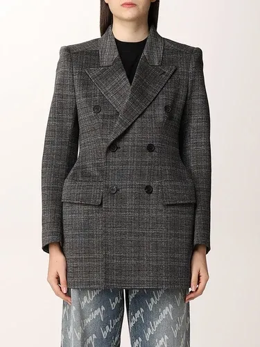 Blazer Hourglass Balenciaga in misto viscosa check (56312872)