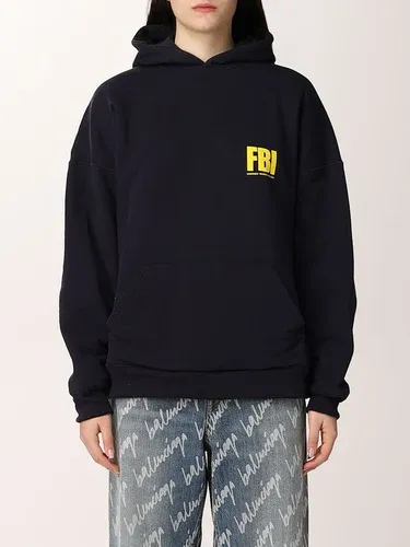 Felpa Balenciaga in cotone con stampa FBI (56312874)