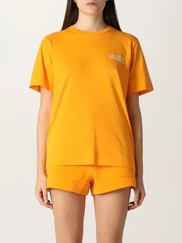 T-shirt Ganni in misto cotone con logo (56313302)