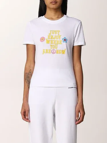 T-shirt Chiara Ferragni con stampa just enjoy where you are now (56314142)