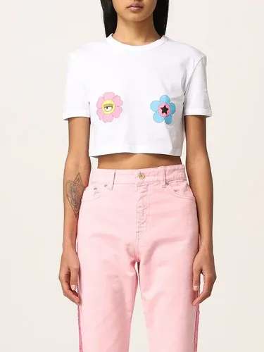 T-shirt cropped Chiara Ferragni con stampa Eyestar fiori (56314152)