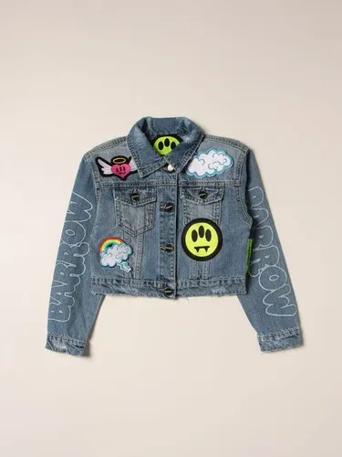 Giacca di jeans Barrow Kids con patches e stampe logo (56314245)