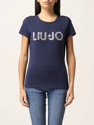 T-shirt Liu Jo in cotone con logo e strass (56314597)