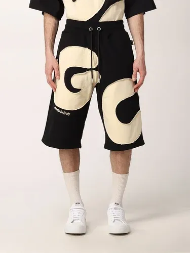 Pantaloncino Gcds in cotone con logo Andy tagliato a vivo (56450505)