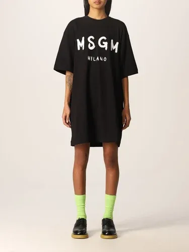 Abito a t-shirt Msgm in cotone con stampa logo (56451718)