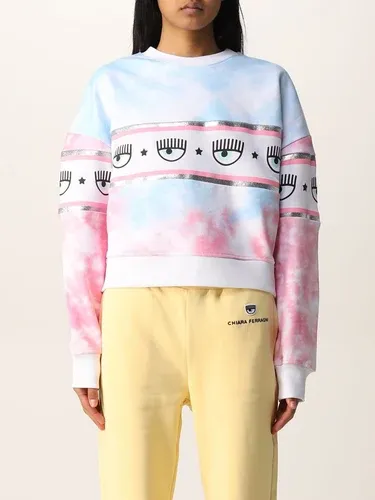 Felpa Chiara Ferragni tie dye con banda Logomania (56451782)