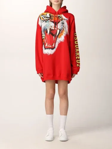 Abito a felpa Dsquared2 con stampa tigre (56452963)