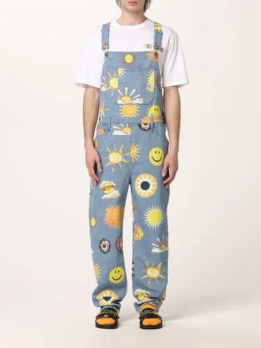 Salopette di jeans Moschino Couture con stampe all over (56476950)