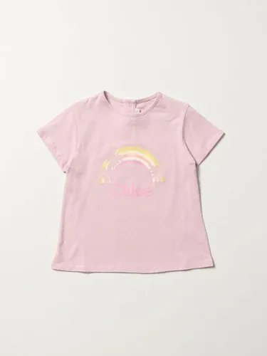 T-shirt Chloé in cotone con logo arcobaleno (56513501)