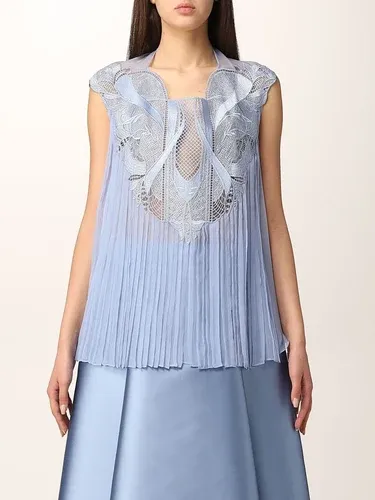 Top Alberta Ferretti in chiffon con ricami e pizzo (56616007)