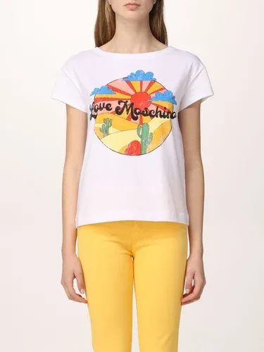 T-shirt Love Moschino in cotone con stampa (56661904)