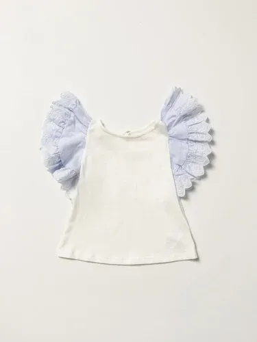 T-shirt Chloé in cotone con maniche a balze (56662870)