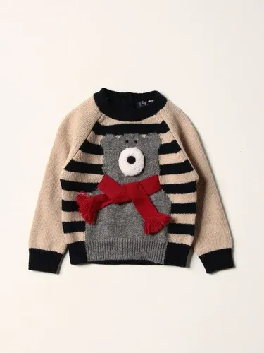 Maglia Il Gufo in lana vergine con maxi orso (57021242) Maglia Il Gufo in lana vergine con maxi orso (57021242)