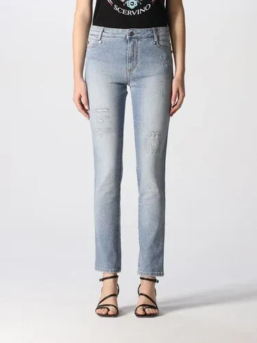 Jeans cropped Ermanno Scervino in denim con rotture (57060448)